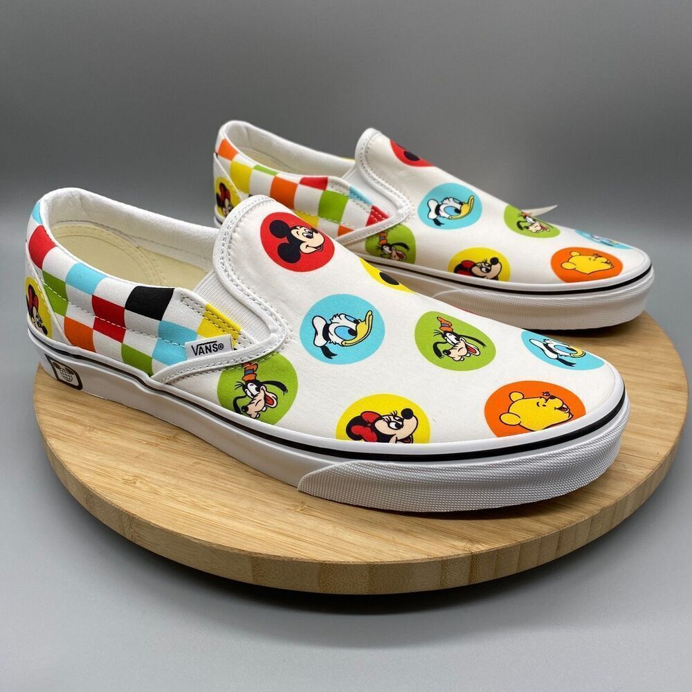 Vans Disney 50th Anniversary Mickey & Friends Slip-O White Sneaker Shoes Mens 10 - Picture 5 of 16